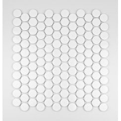 Victorian Penny XL Gloss White 33cm x 31.2cm (2.8cm x 2.8cm) Mosaic Tile