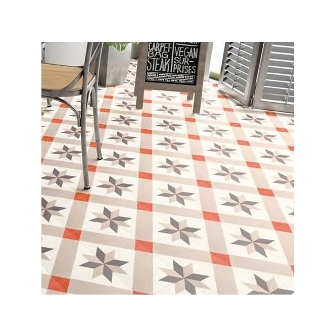 Encaustic Vintage Arrow 20cm x 20cm Wall & Floor Tile