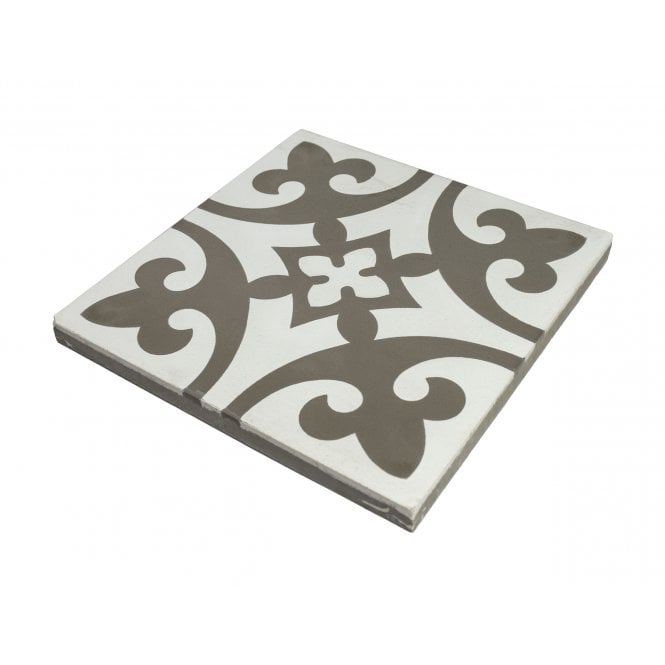 Encaustic Vintage Firenze Light Grey 20cm x 20cm Wall & Floor Tile
