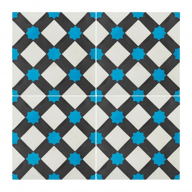 Encaustic Vintage FL043A Blue 20cm x 20cm Wall & Floor Tile