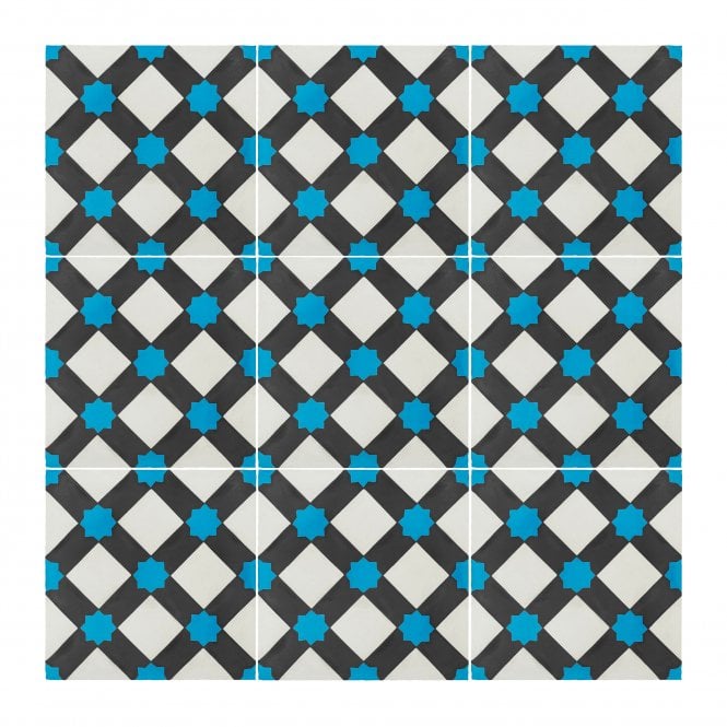 Encaustic Vintage FL043A Blue 20cm x 20cm Wall & Floor Tile