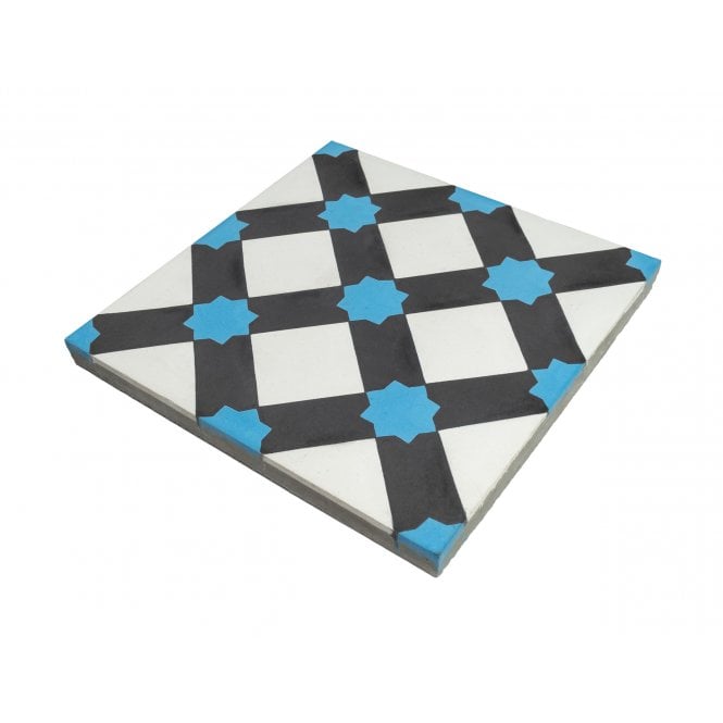 Encaustic Vintage FL043A Blue 20cm x 20cm Wall & Floor Tile