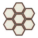 Encaustic Vintage Hexagon Red 20cm x 20cm Wall & Floor Tile