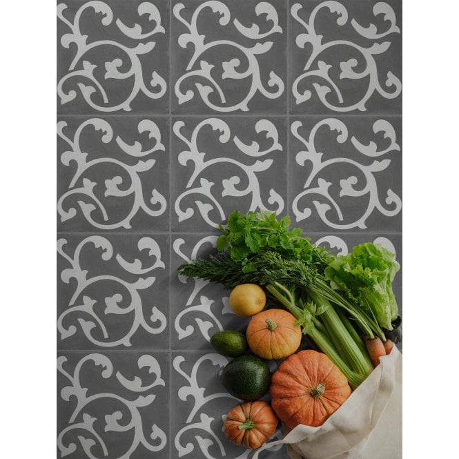 Encaustic Vintage Legend Dark 20cm x 20cm Wall & Floor Tile