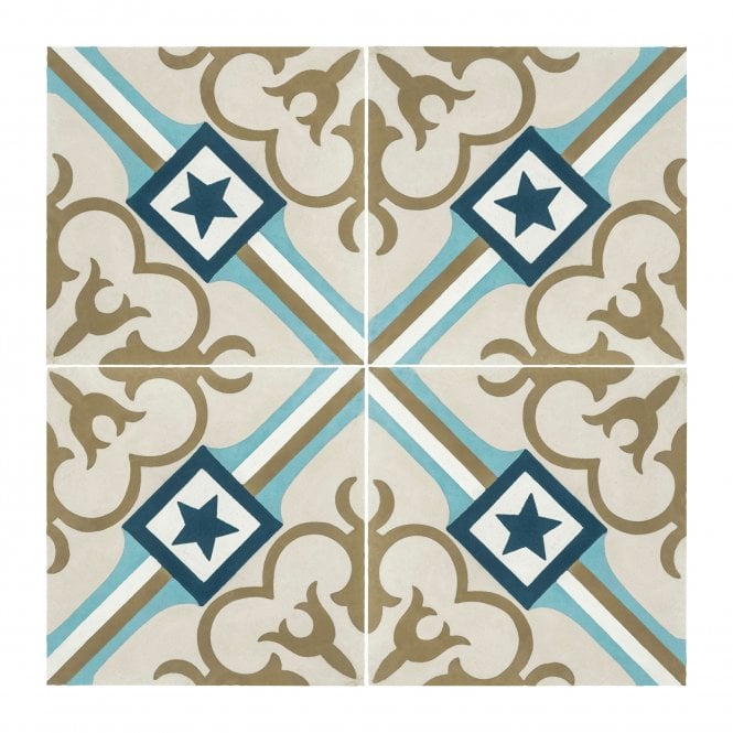 Encaustic Vintage Starcrest 20cm x 20cm Wall & Floor Tile