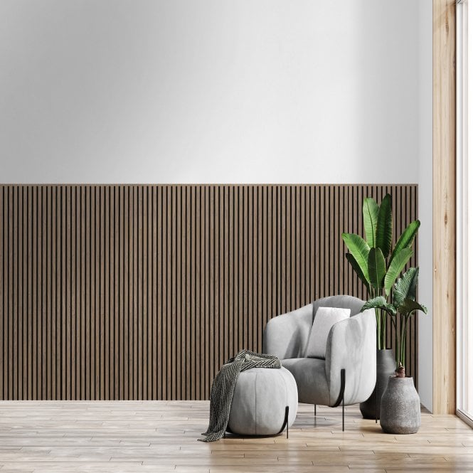 Walnut Acoustic Wood Panel 120cm x 60cm x 21mm