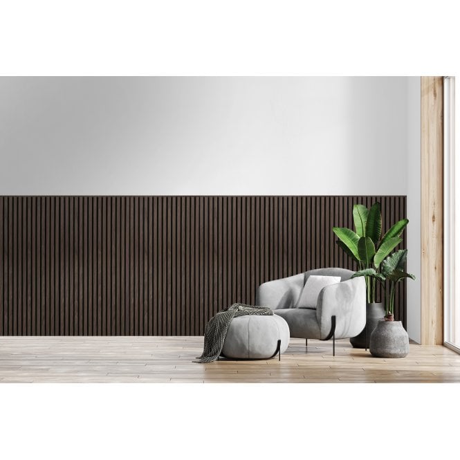 Walnut Brown Acoustic Wood Panel 120cm x 60cm x 21mm