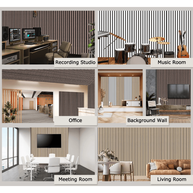Walnut Brown Acoustic Wood Panel 240cm x 60cm x 21mm