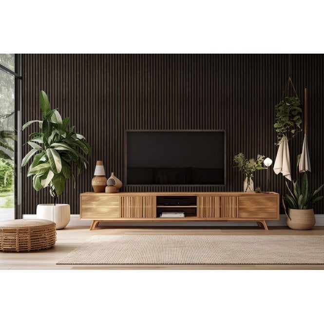 Walnut Brown Acoustic Wood Panel 240cm x 60cm x 21mm