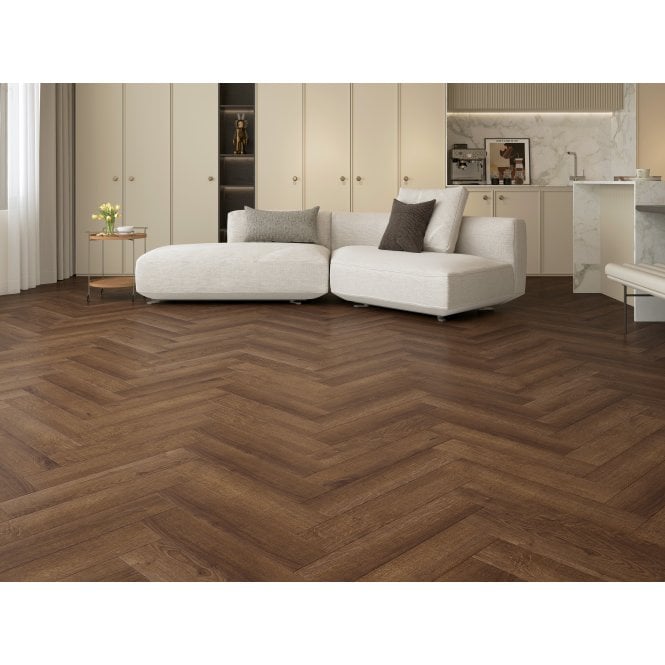 Walnut Herringbone Laminate 10cm x 60cm x 8mm (1.8 Sq/M Per Pack)