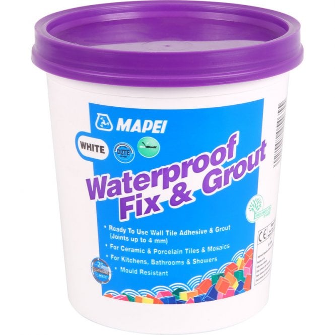 Mapei Waterproof Fix and Grout For Walls White 3.7kg