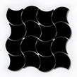 Wave Black Gloss 28.5cm x 30cm Wall Tile