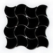 Wave Black Gloss 28.5cm x 30cm Wall Tile
