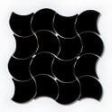 Wave Black Gloss 28.5cm x 30cm Wall Tile