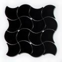 Wave Black Matt 28.5cm x 30cm Wall Tile