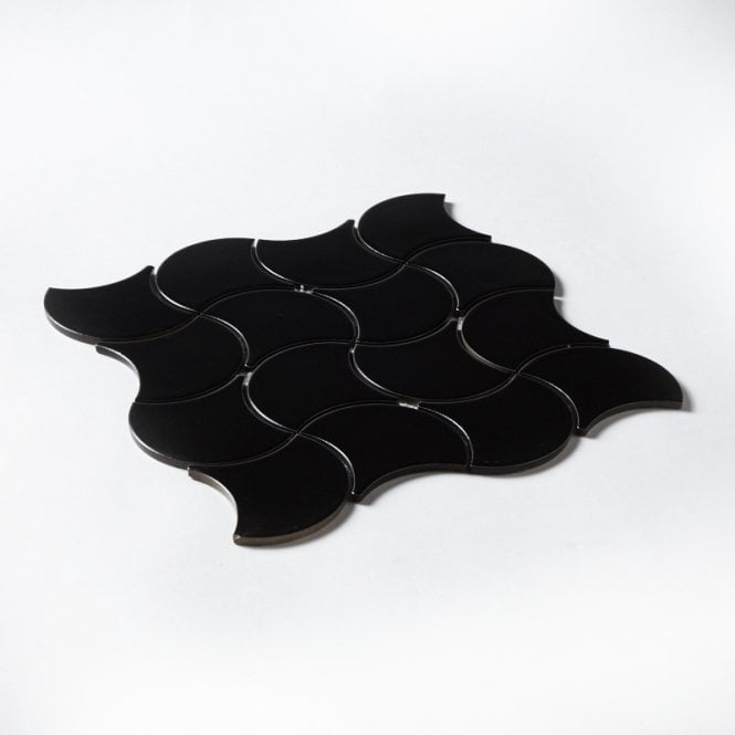 Wave Black Matt 28.5cm x 30cm Wall Tile