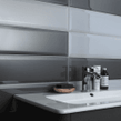 British Ceramic Tile Webb Grey Bevel Gloss Metro V&A 14.8cm x 49.8cm Wall Tile