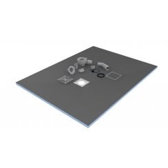 Tile Bank Wet Room Shower Tray Kit 900mm x 900mm Off Set Drain 20mm