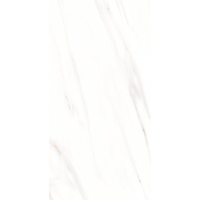 Whisper White Marble Effect Rectified Gloss Porcelain 30cm x 60cm Wall and Floor Tile
