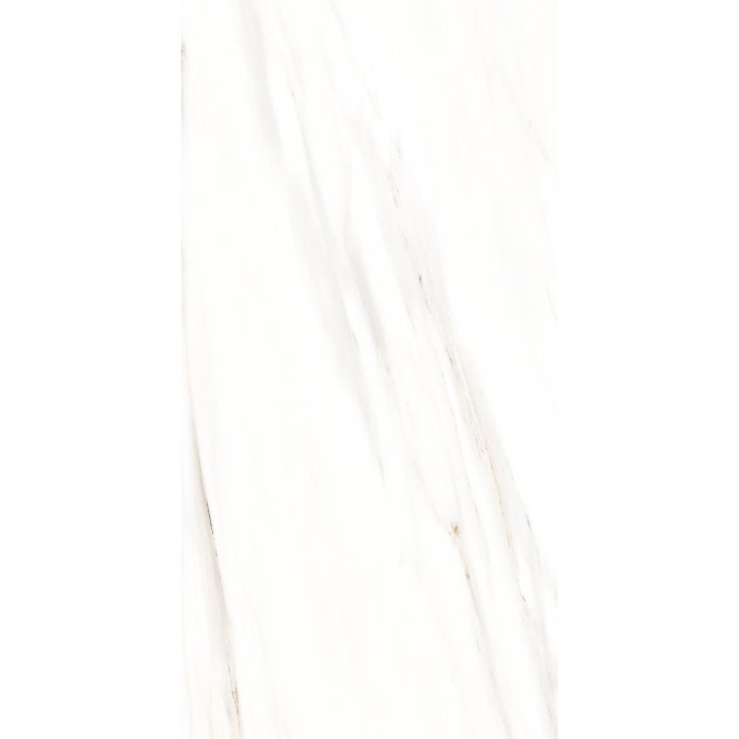 Whisper White Marble Effect Rectified Gloss Porcelain 30cm x 60cm Wall and Floor Tile