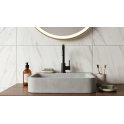 Whisper White Marble Effect Rectified Gloss Porcelain 30cm x 60cm Wall and Floor Tile