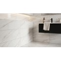 Whisper White Marble Effect Rectified Gloss Porcelain 30cm x 60cm Wall and Floor Tile