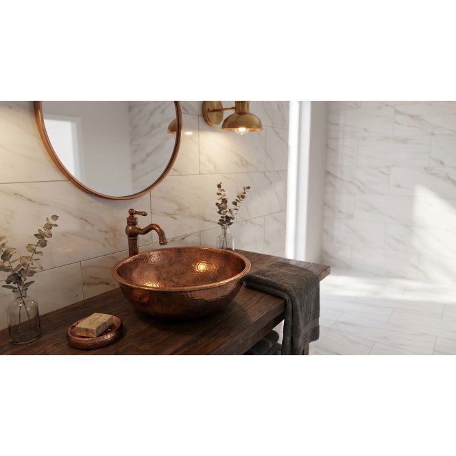 Whisper White Marble Effect Rectified Gloss Porcelain 30cm x 60cm Wall and Floor Tile