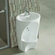 White Ceramic Wudu Sink and Foot Wash Basin, Tap and Fittings