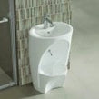White Ceramic Wudu Sink and Foot Wash Basin, Tap and Fittings
