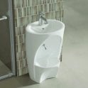 White Ceramic Wudu Sink and Foot Wash Basin, Tap and Fittings