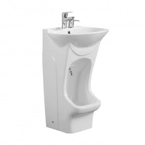 White Easy Wash Dual-Level Wudu Basin, Tap and Fittings