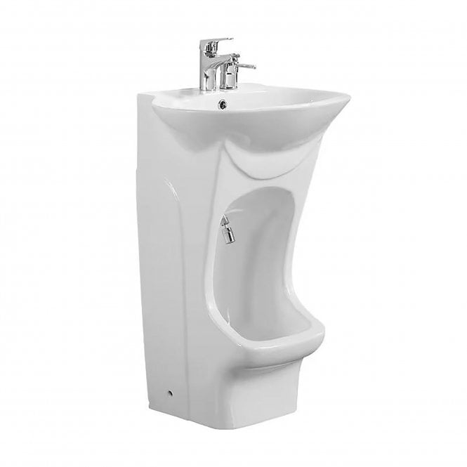 White Easy Wash Dual-Level Wudu Basin, Tap and Fittings