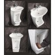 White Easy Wash Dual-Level Wudu Basin, Tap and Fittings