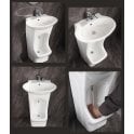 White Easy Wash Dual-Level Wudu Basin, Tap and Fittings