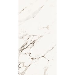 White Marble Effect Rectified Gloss Porcelain 30cm x 60cm Wall and Floor Tile