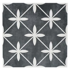 Wicker Charcoal 33cm x 33cm Floor Tile