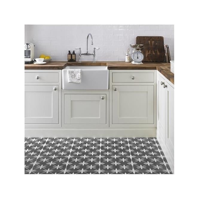 Wicker Charcoal 33cm x 33cm Floor Tile