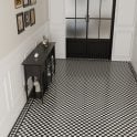 Winston Snow and Midnight Chequer 30.6cm x 30.6cm (4.8cm x 4.8cm) Mosaic Tile