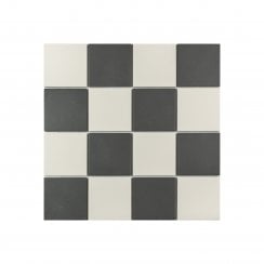 Winston Snow and Midnight Chequer 39.4cm x 39.4cm (9.5cm x 9.5cm) XL Mosaic Tile