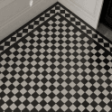 Winston Snow and Midnight Chequer 39.4cm x 39.4cm (9.5cm x 9.5cm) XL Mosaic Tile