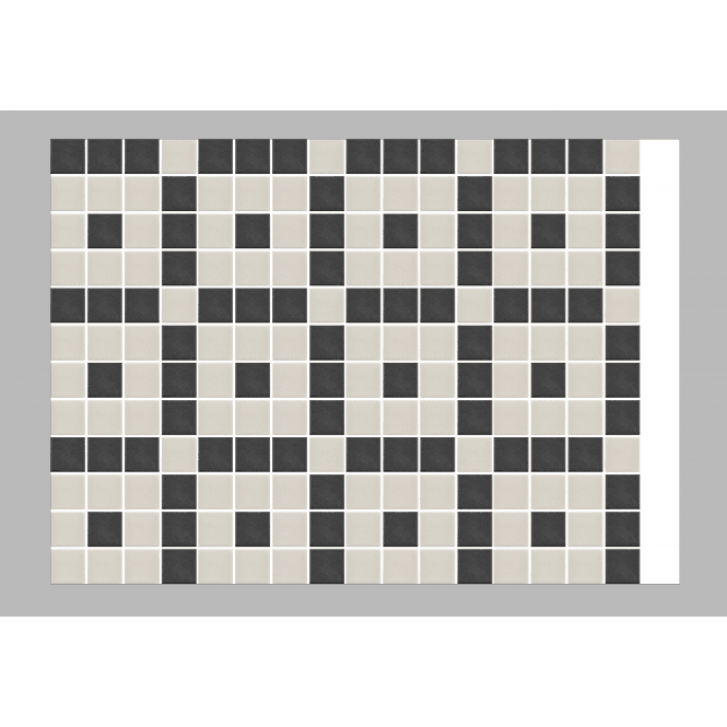 Winston Snow and Midnight Enfield 20.4cm x 20.4cm Mosaic Tile
