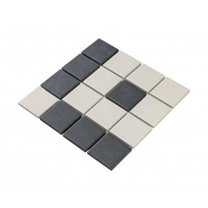 Winston Snow and Midnight Enfield 20.4cm x 20.4cm Mosaic Tile