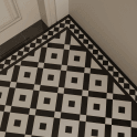 Winston Snow and Midnight Enfield 39.4cm x 39.4cm (9.5cm x 9.5cm) XL Mosaic Tile