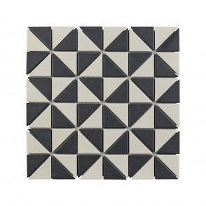 Winston Snow and Midnight Matlock 27.5cm x 27.5cm Mosaic Tile