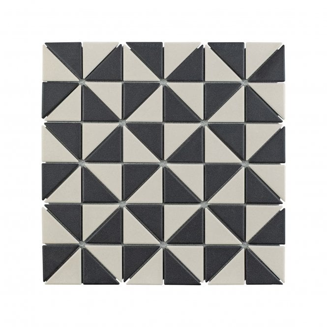 Winston Snow and Midnight Matlock 27.5cm x 27.5cm Mosaic Tile