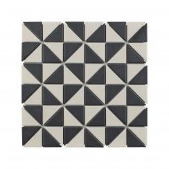 Winston Snow and Midnight Matlock 27.5cm x 27.5cm Mosaic Tile