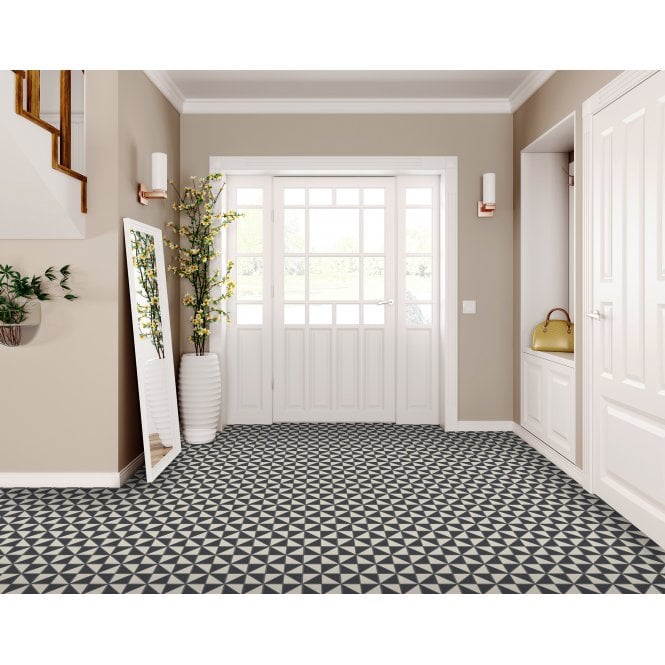 Winston Snow and Midnight Matlock 27.5cm x 27.5cm Mosaic Tile