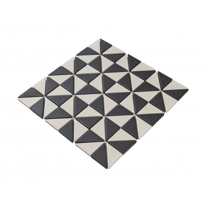 Winston Snow and Midnight Matlock 27.5cm x 27.5cm Mosaic Tile