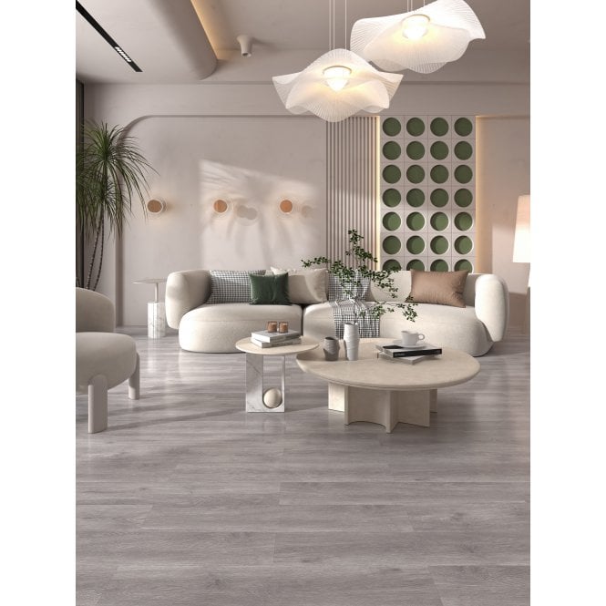 Winter Grey Peel and Stick Vinyl Floor Tile 91.4cm x 15.2cm (2.5 Sq/M Per Pack)