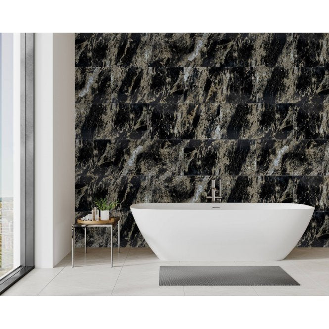 Ziya Crystal Black 45cm x 90cm Wall and Floor Tile